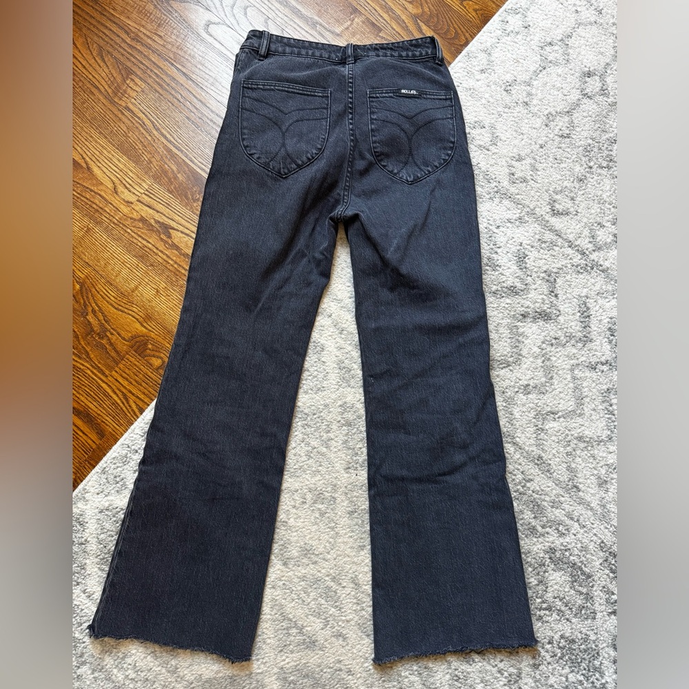 Rolla's Dark Denim Eastcoast Crop Flare Jeans - Picture 3 of 6